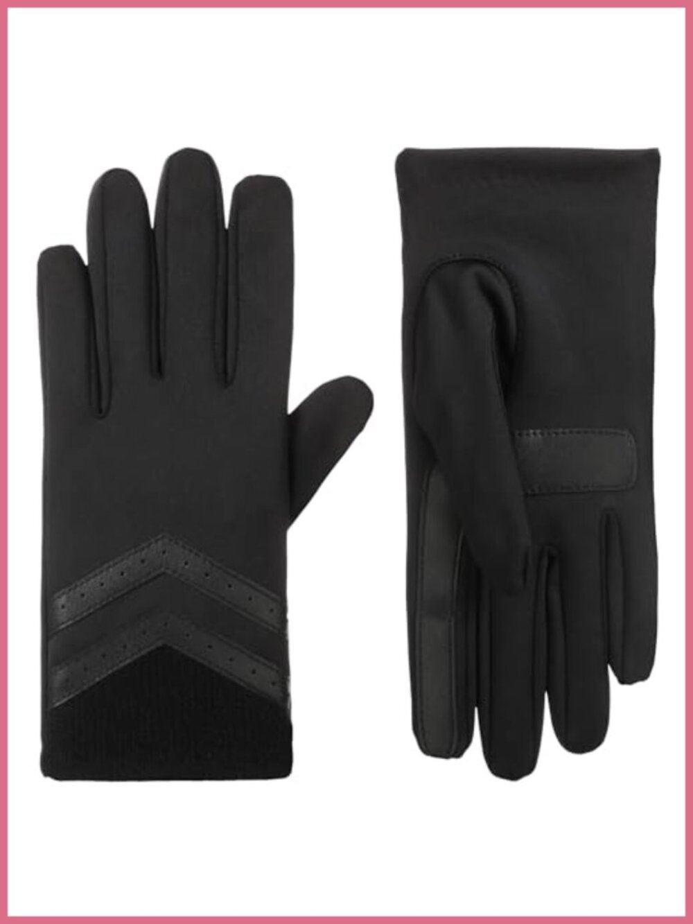 Water Repellent Spandex Touchscreen Shortie Gloves Rib Knit Cuff